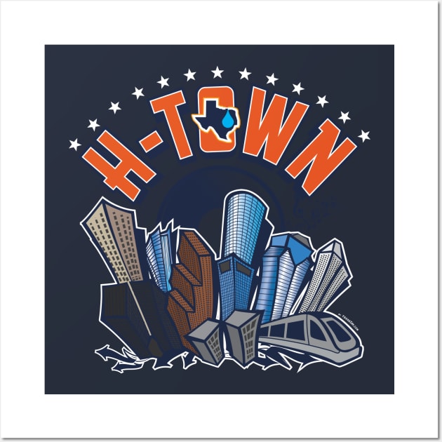 H-TOWN music Wall Art by Jay's Tees